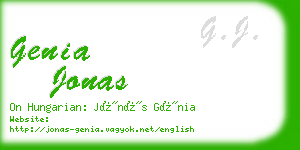 genia jonas business card